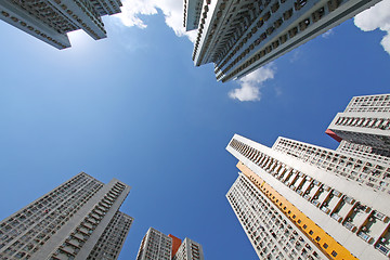 Image showing Hong Kong crowded apartment blocks