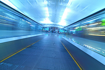 Image showing Moving escalator in perspective view 