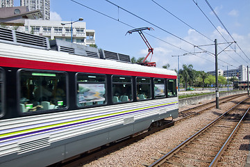 Image showing Moving train in Hong Kong
