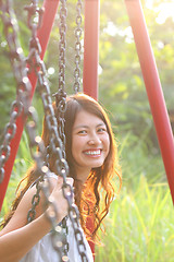 Image showing A beautiful and cheerful asian woman