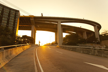 Image showing Highway at sunset