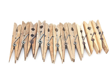 Image showing Clothespins isolated on white background