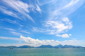 Image showing Seascape in Hong Kong at summer time