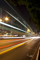 Image showing Traffic in Hong Kong at night