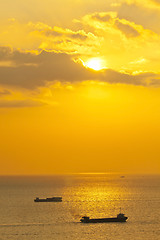 Image showing Sunset over the sea