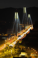 Image showing Ting Kau Bridge at night