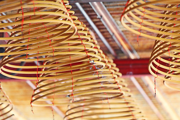 Image showing Incense coil in a Chinese temple