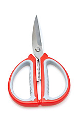 Image showing Red scissors isolated on white background