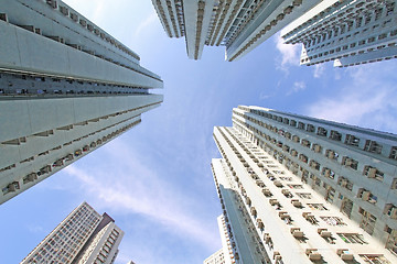 Image showing Hong Kong crowded apartment blocks