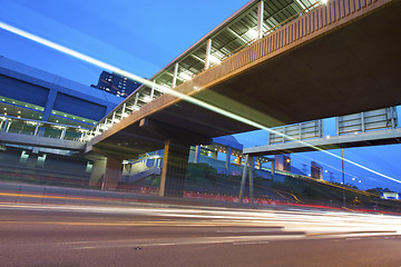 Image showing Traffic in city at night time