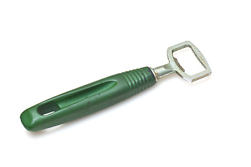 Image showing Green bottle opener isolated on white background