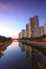 Image showing Tin Shui Wai district in Hong Kong at night