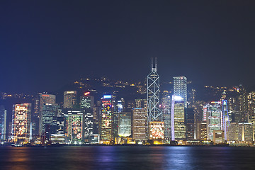 Image showing Hong Kong skyline at Christmas 2011