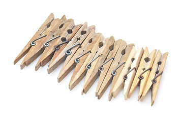 Image showing Clothespins isolated on white background