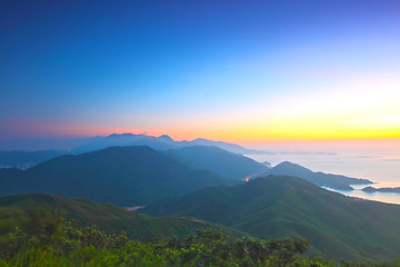 Image showing Mountain sunset