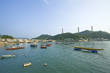 Image showing Coastal area with many fishing boats in Lamma Island, Hong Kong.