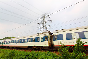 Image showing Moving train in Hong Kong at day