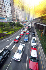 Image showing Traffic jam in Hong Kong downtown at day