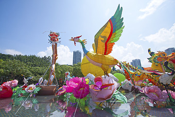 Image showing HONG KONG - SEPT 12; New Territories West Mid-Autumn Lantern Car