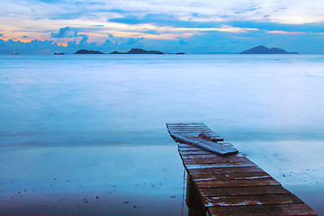 Image showing Jetty sunset in Hong Kong