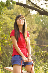 Image showing Asian girl with carefree concept 