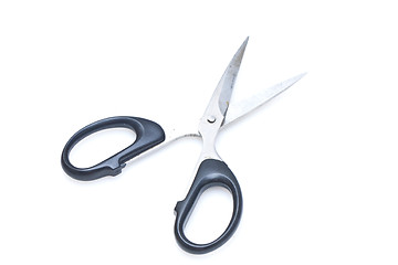 Image showing Rusted scissors on white background