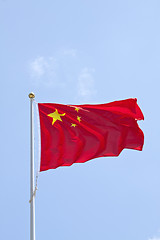 Image showing China flag in blue sky