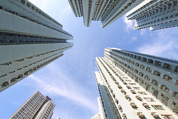 Image showing Hong Kong crowded apartment blocks