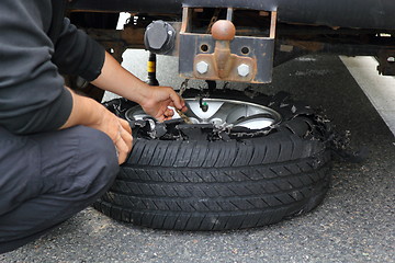 Image showing exploded tire