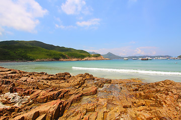 Image showing Beach with rocky shore in Hong Kong