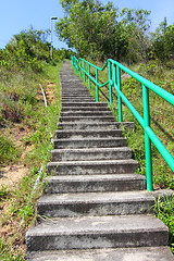 Image showing Hiking stairs in mountain