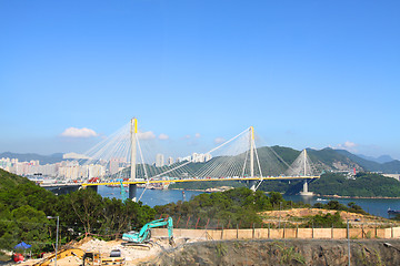 Image showing Ting Kau Bridge in Hong Kong at day
