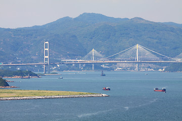 Image showing Tsing Ma Bridge at day time