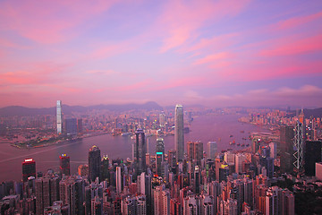 Image showing Hong Kong at sunset