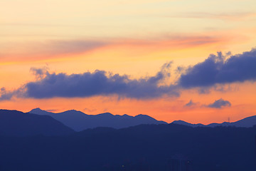 Image showing Mountains at sunset time