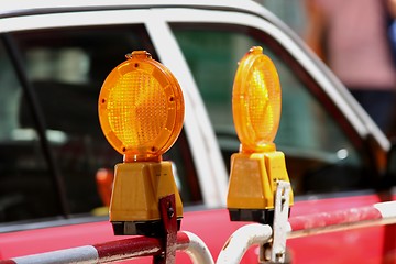 Image showing Roadworks warning lantern