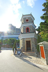 Image showing Tsui Sing Lau Pagoda (Hong Kong's only ancient pagoda) in Ping S