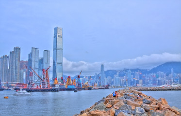 Image showing Hong Kong harbour and ships