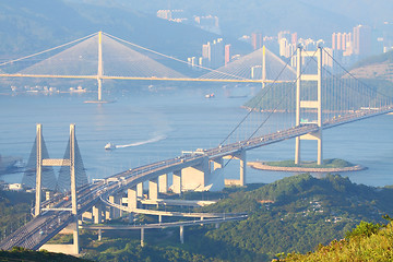 Image showing Hong Kong bridges at day time