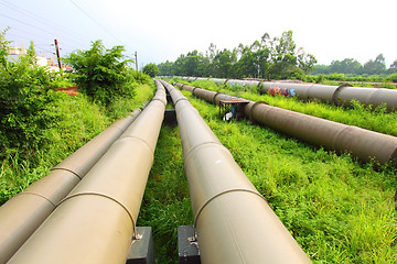 Image showing Industrial machines and pipes in a power plant