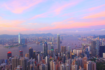 Image showing Hong Kong at sunset