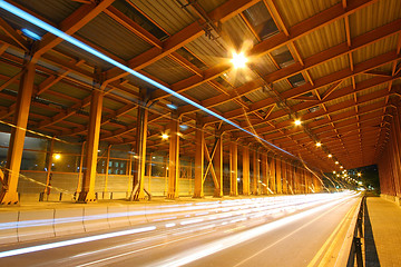 Image showing Tunnel at night in Hong Kong