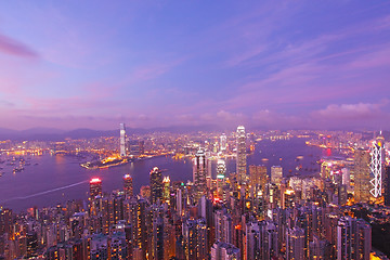 Image showing Hong Kong at sunset