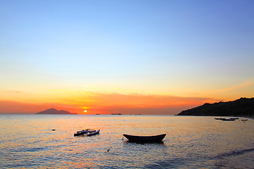 Image showing Sunset along the coast