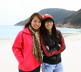 Image showing Two happy asian girls