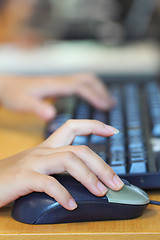 Image showing Human hands using computer