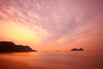 Image showing Sunset along the coast in Hong Kong