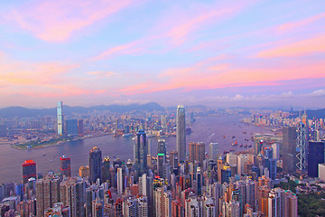 Image showing Hong Kong at sunset