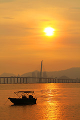 Image showing Sunset along the coast in Hong Kong