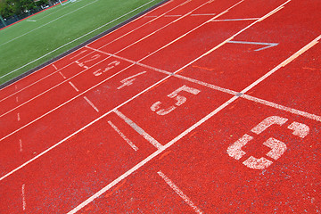 Image showing Running track with number 1-6